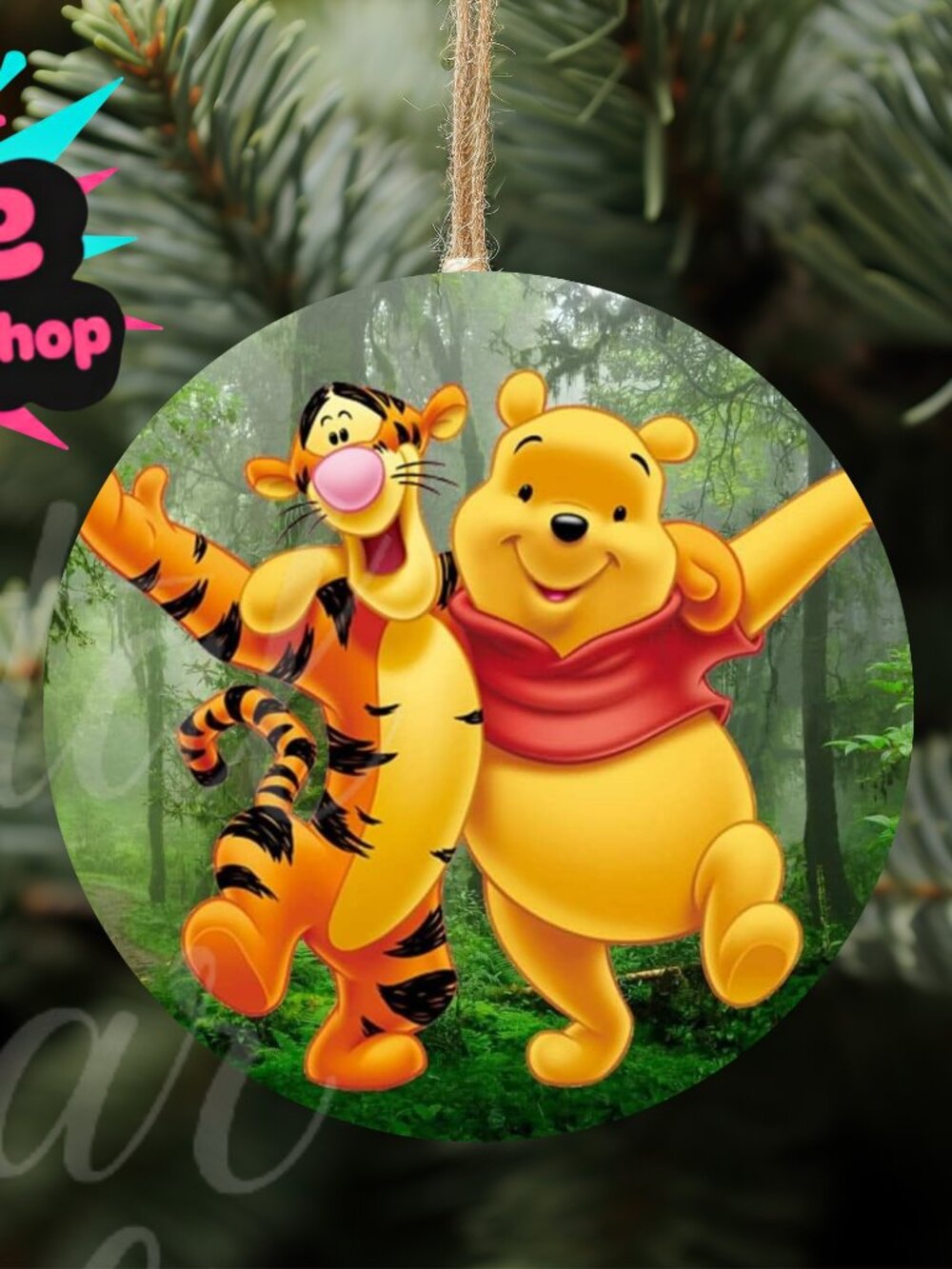 Winnie the Pooh & Tigger 3" Wood Ornament